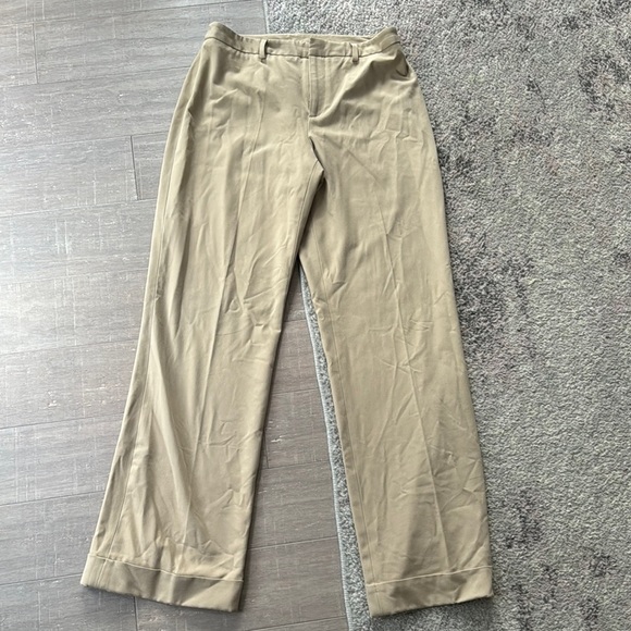 Nine West Women's Light Khaki Dress Cyndi Straight Leg Pants Sz 4 - Picture 1 of 5